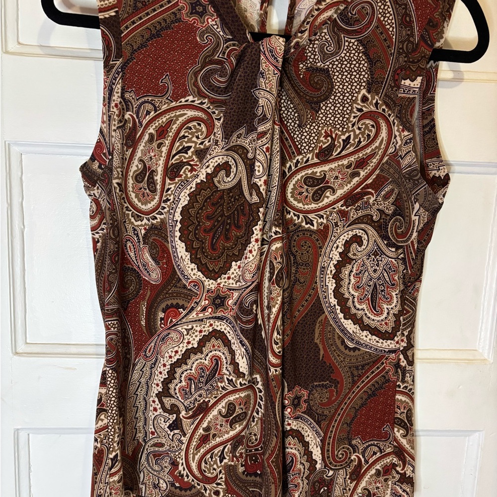 Tommy Hilfiger Paisley Top M Red -Brown Sleeveless